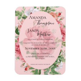 Ímã Convite bonito de Casamento Rosa Floral