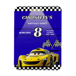 Ímã Convite de aniversário de Carros Personalizados