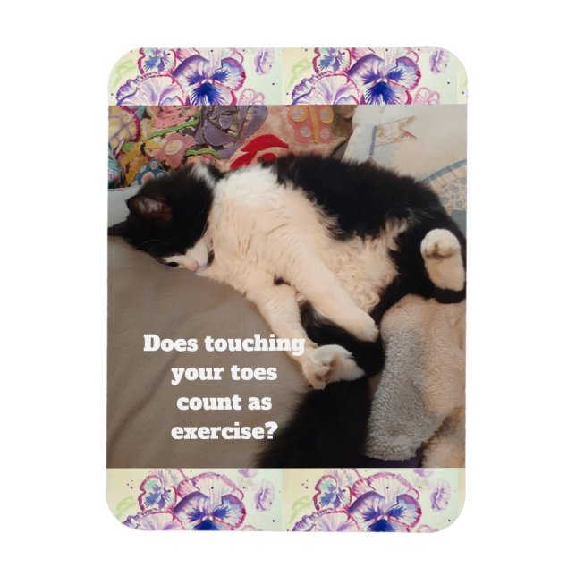 Ímã Convite de Aniversário Infantil de Gato de Tuxedo  (Vertical)