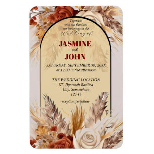 Ímã Convite De Casamento De Outono Rustic Boho