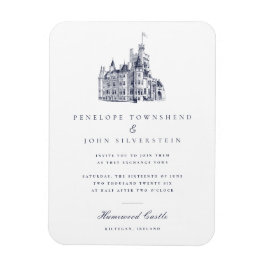 Ímã Convite de Casamento Elegante Castelo Vintage