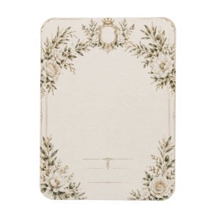 Ímã Convite de Casamento Elegante em Marfim com Champa