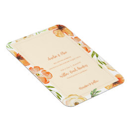 Ímã Convite de Casamento Magnético Floral Pêssego Suav