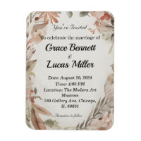 Convite de casamento simples com flores pintadas