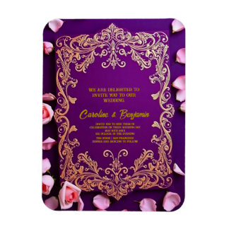 Ímã Convite de Casamento Vintage Elegante
