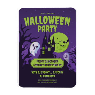 Ímã Convite de festa de fantasia de Halloween Festa de