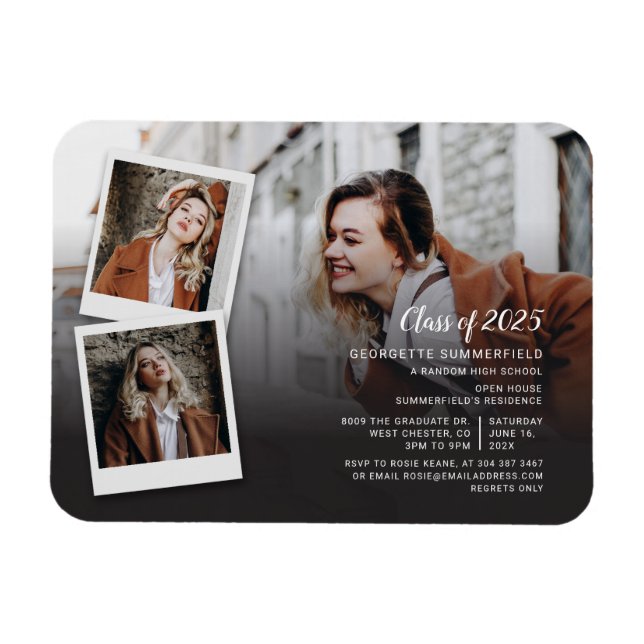 Ímã Convite de festas de Colagem de Fotos para Graduaç (Horizontal)