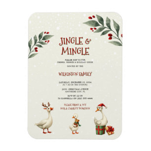 Ímã Convite de festas de Jingle Mingle em Gês de Natal