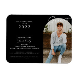 Ímã Convite de Formatura Minimalista Preto/Branco