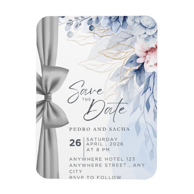 Ímã Convite de Painel de Layout Visual de Casamento Mo (Vertical)