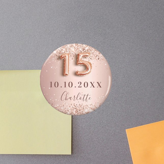 Imã Convite de salva data brilhante em rosa dourado pa (Criador carregado)