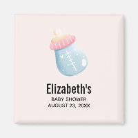 Convite de Save the Date Azul e Rosa para Bebê