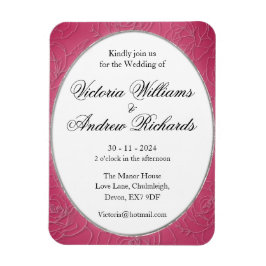 Ímã Convite flexível para casamento com ímãs, rosa cor