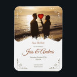 ÍMÃ CONVITE ORNAMENTAL DE CASAMENTO COM FOTOS<br><div class="desc">Modelo de design de cartão de casamento incrível com texto editável em estilo decorativo orgânico. Use esta modelo de convite para casamento editável para o seu evento de casamento. Texto e cores facilmente editáveis.</div>