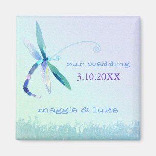 Imã Convite para Casamento da Dragonfly Garden Dreamy