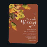 Ímã Convite para Casamento de Folhagem de Outono Casta<br><div class="desc">Elegante Magnet De Convite Para Casamento outono De Folhagem De Outono Castanho. Convide sua família,  amigos e colegas para celebrar seu dia especial com este elegante,  na moda e moderno convite para casamento Magnet. Todos os textos estão pré-organizados para que você personalize fácil e rapidamente com seus próprios detalhes.</div>
