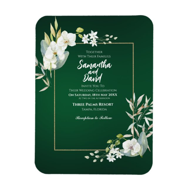 Ímã Convite para Casamento de Magnet Bloom (Vertical)