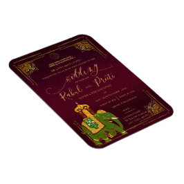 Ímã Convite para Casamento Indiano de Lord Ganesh, Dou