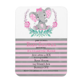 Ímã Convite para Chá de fraldas de Elefante Cute Water