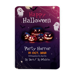 Ímã Convite para Festa de Halloween, Festa de Terror H