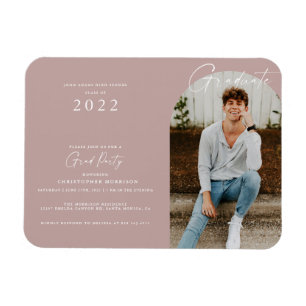 Ímã Convite para Graduação de Fotos Mínima Dusty Ro