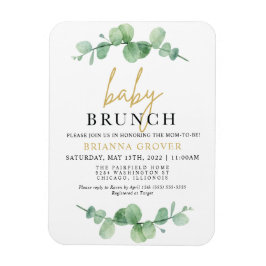 Ímã Convite para o Chá de fraldas Eucalyptus Brunch