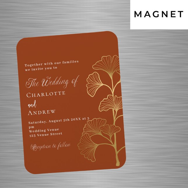 Ímã Convite para ouro de folha de verruga de casamento (Criador carregado)
