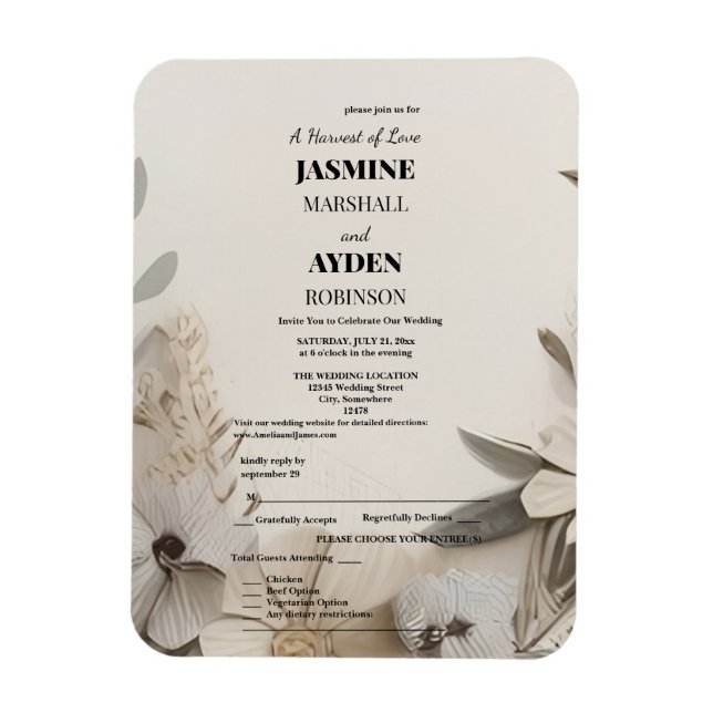 Ímã Convites personalizados elegantes (Vertical)