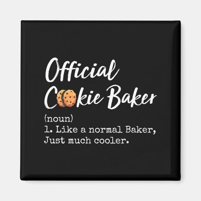 Imã Cookie Baker Definition Funny Christmas Baking  (Frente)