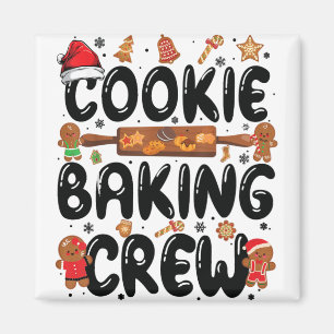 Imã Cookie Baking Crew Family Christmas Gingerbread Te