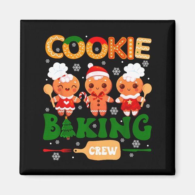 Imã Cookie Baking Crew Gingerbread Cooking Lover Xmas  (Frente)