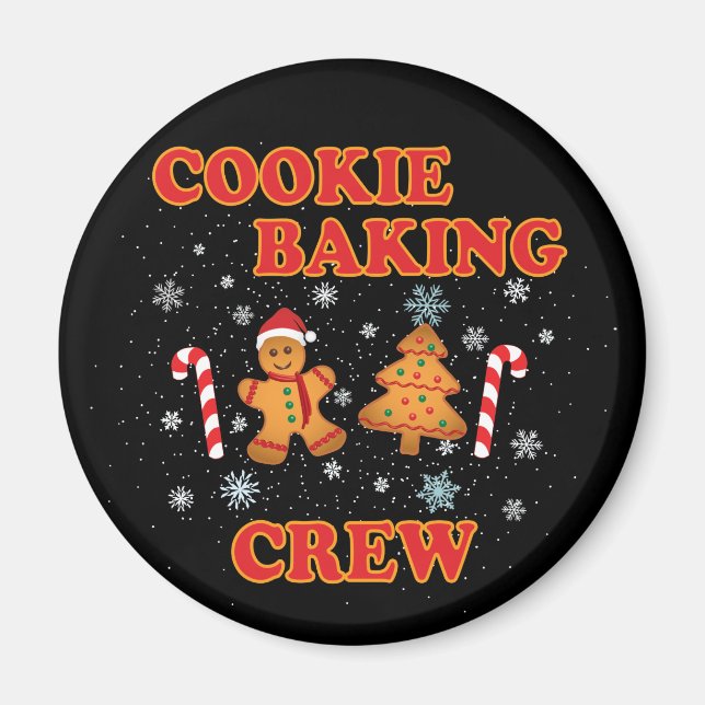 Imã Cookie Baking Crew Natal (Frente)