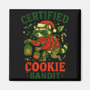 Imã Cookie Bandit Certificado, Luzes de Natal Engraçad