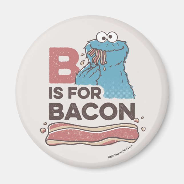 Imã Cookie Monster | B é de Bacon (Frente)