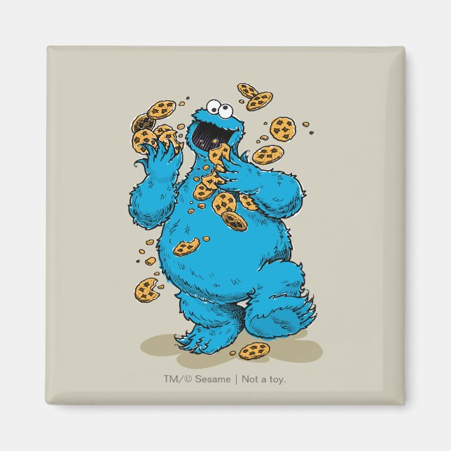 Imã Cookie Monster Crazy Cookies (Frente)