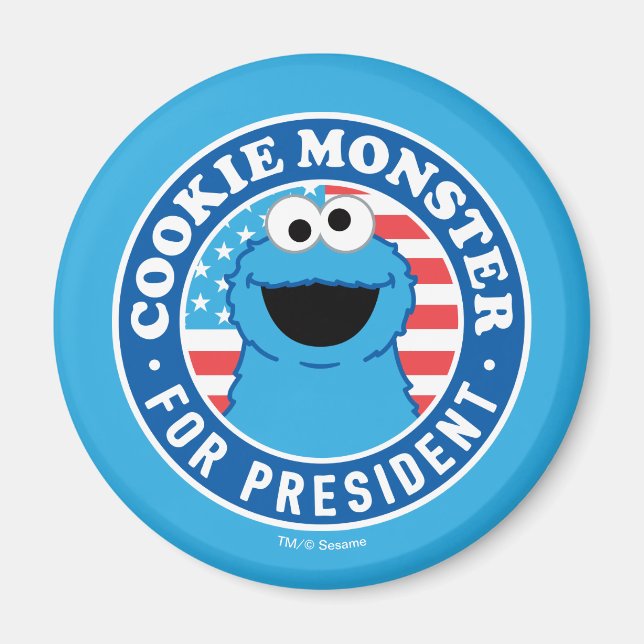 Imã Cookie Monster para Presidente (Frente)