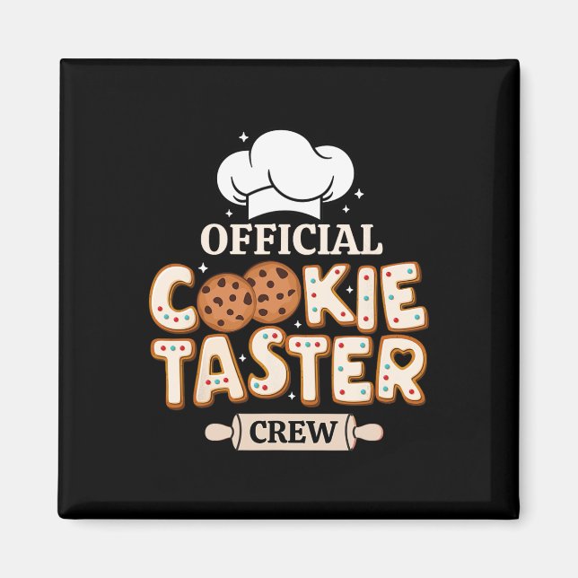 Imã Cookie Oficial Taster Crew Funny Baking Team Fami (Frente)