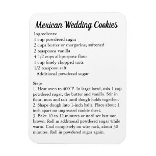 Ímã "Cookies de Casamento Mexicano" Recebe Magnet Frid