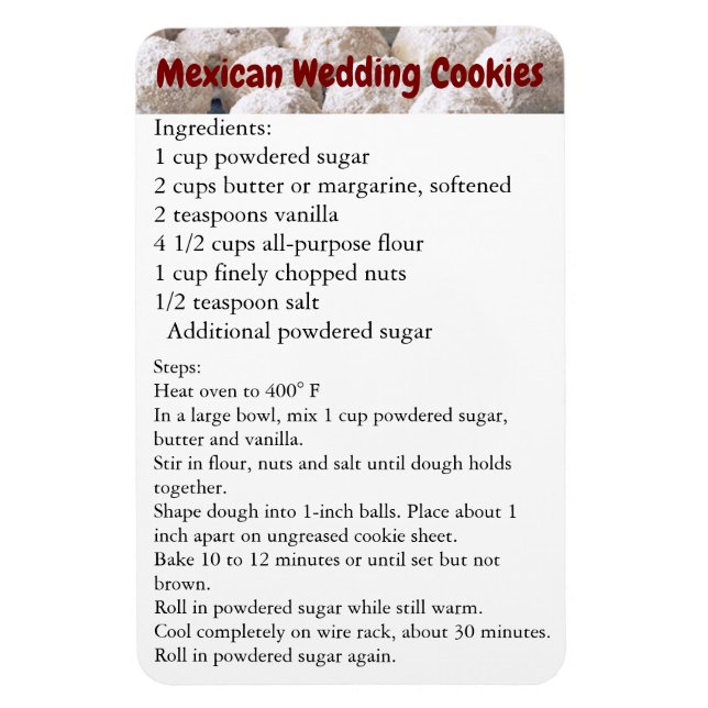 Ímã Cookies de Casamento Mexicano Recebem Imagem de Im (Vertical)
