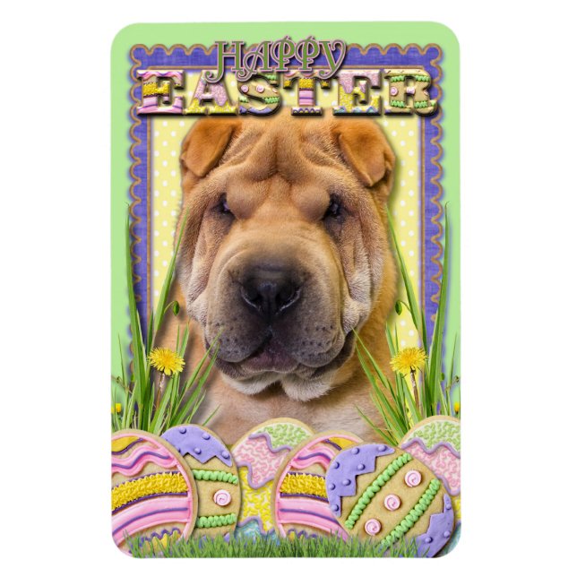Ímã Cookies de Ovos de Páscoa - Shar Pei (Vertical)