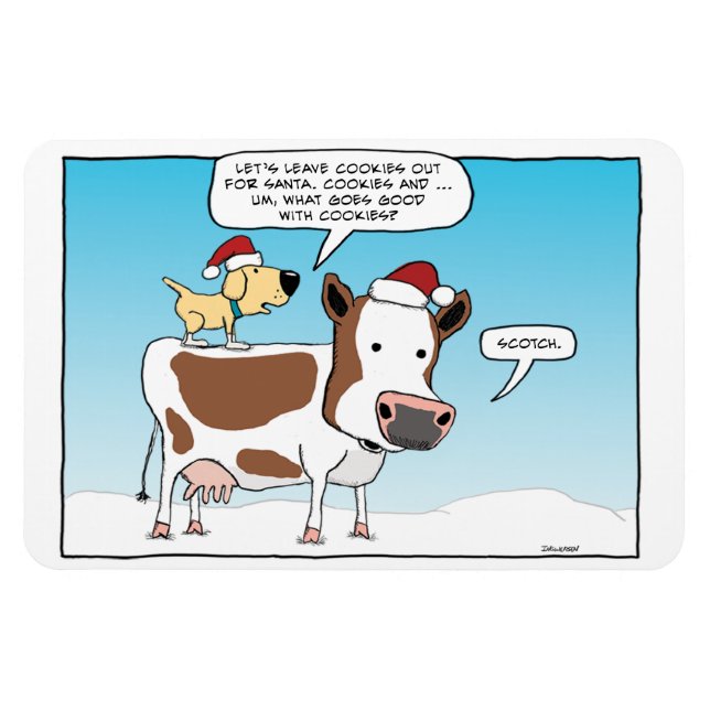 Ímã Cookies e uísque para íman Papai noel (Horizontal)