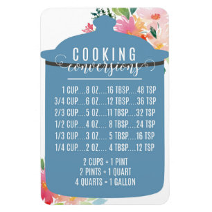Ímã Cooking Conversion Chart Blue Jar Magnet