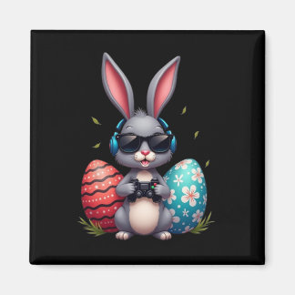 Imã Cool Bunny With Sungl And Video Games Decor Easter