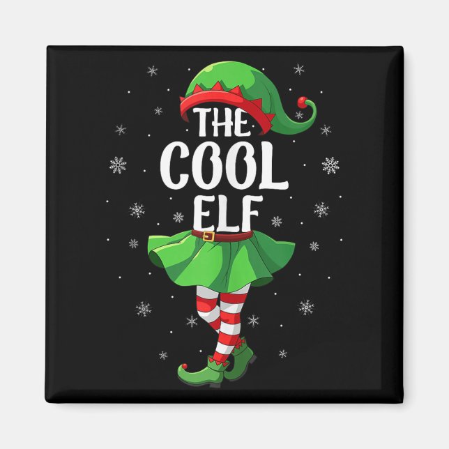 Imã Cool Elf Christmas Girls Women Elf Squad Xmas Fami (Frente)