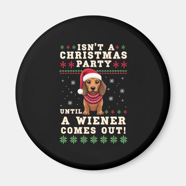 Imã Cool Funny Wiener Dog Christmas Dachshund Holiday  (Frente)