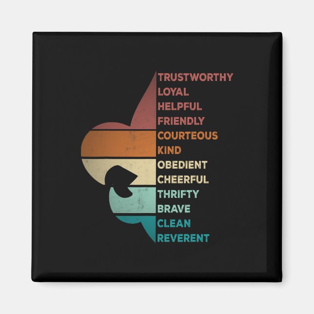 Imã Cool Retro Vintage Style Scouting Law  (Frente)