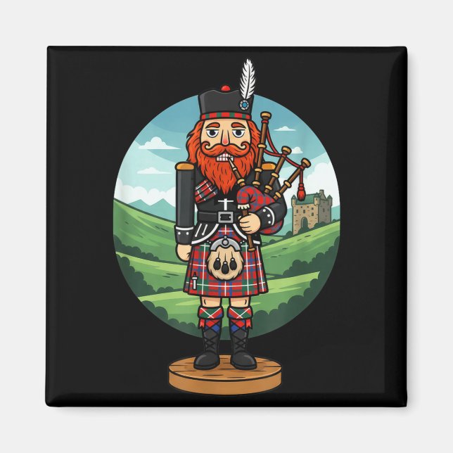 Imã Cool Scottish Nutcracker Bagpes  (Frente)
