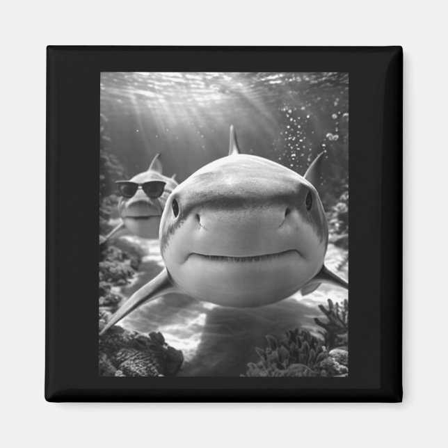 Imã Cool Shark Animal Selfie  (Frente)