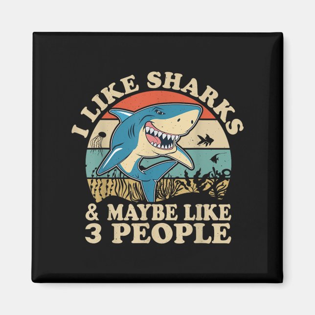 Imã Cool Shark Art Men Women Great White Hammerhead Sh (Frente)