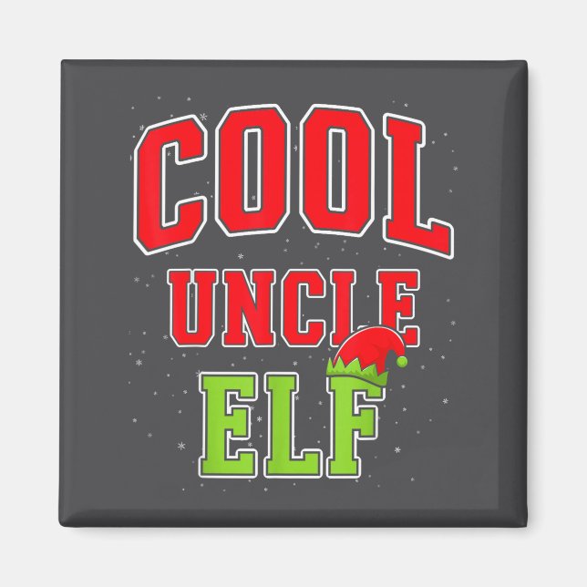 Imã Cool Uncle Elf Christmas Family Matching Group Xma (Frente)